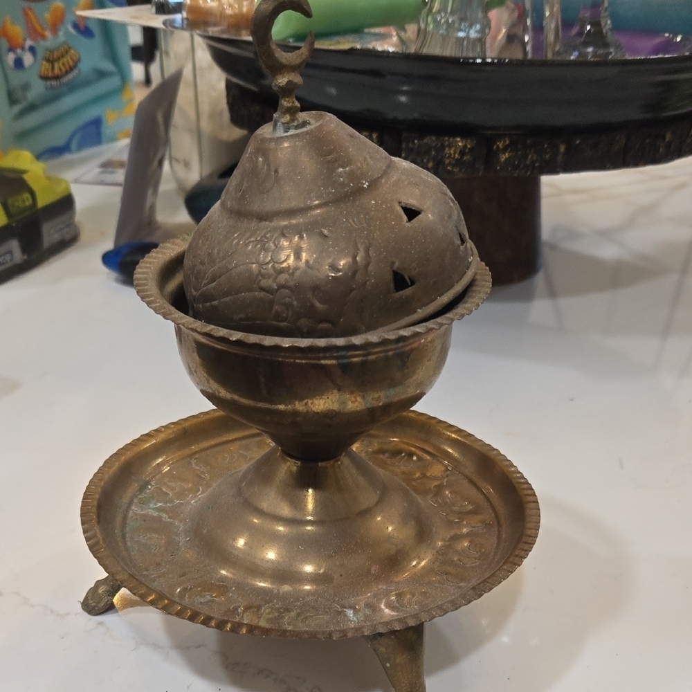 Source Unknown Brass Incense Holder